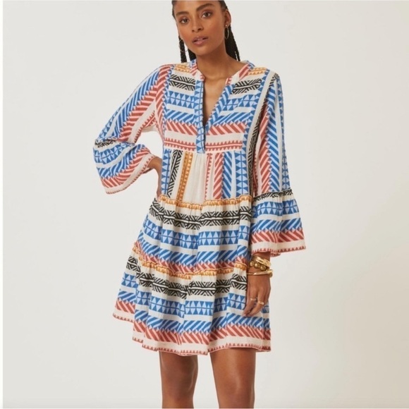 Anthropologie Dresses & Skirts - Anthropologie Devotion Twins Embroidered Ella Mini Dress Anthropologie XS Stripe